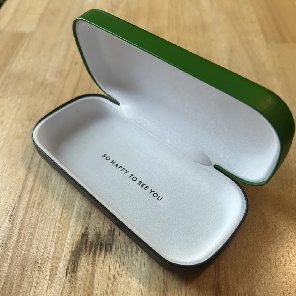 Kate Spade Glasses Case Green Black Hard Clamshell Sunglasses Eyeglass Eyewear